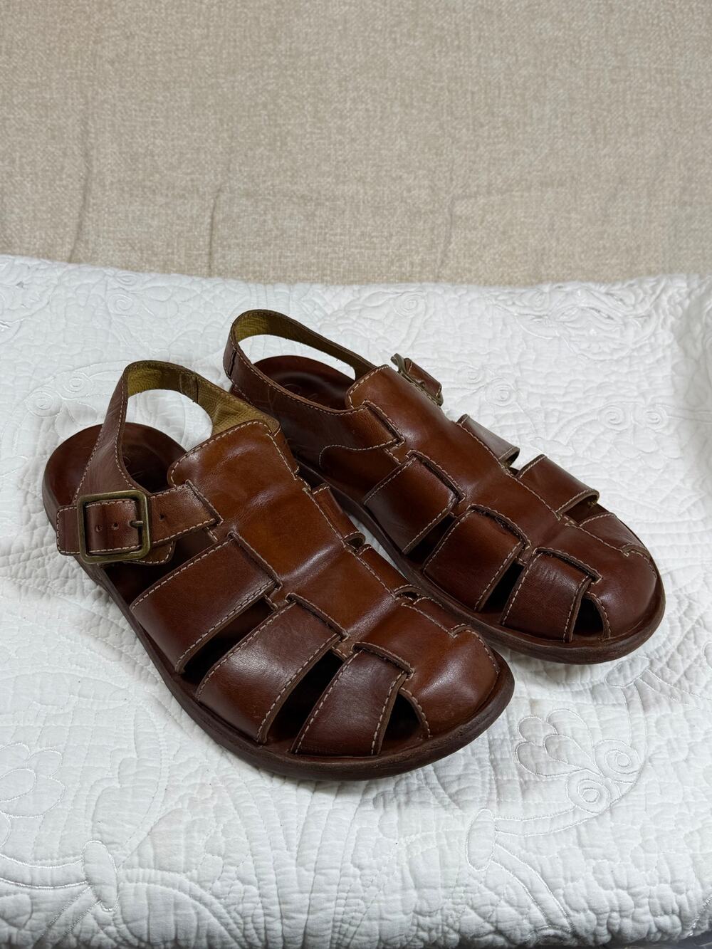 Cole Haan Men's 11 Brown Leather Fisherman Sandals Comfort Casual Summer Shoes